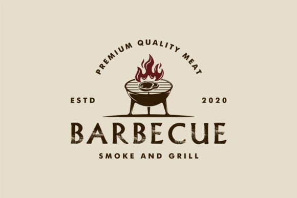 Barbecue Grill Silhouette Logo Vector Graphics
