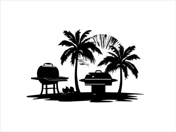 Barbecue Silhouette for Summer Vector Graphics