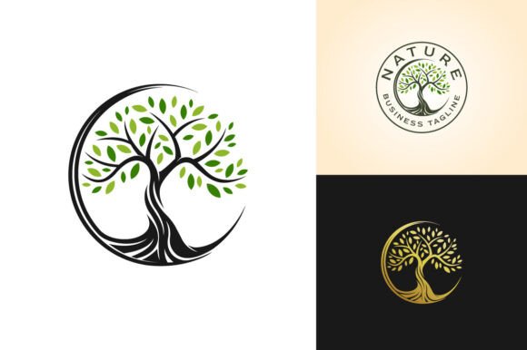 Elegant Tree Logo Vector Graphics for Branding