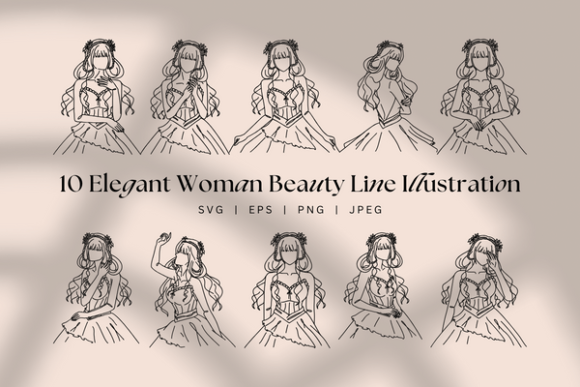 Elegant Woman Graphics for Sophisticated Branding
