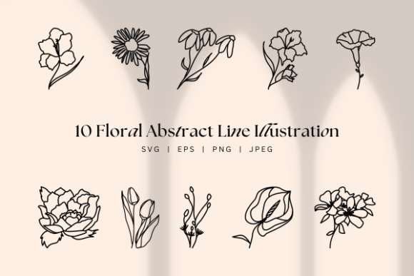 Floral Abstract Line Graphics for Modern Branding
