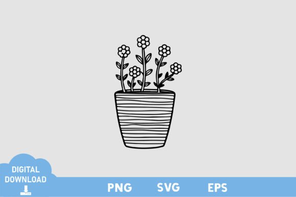 Floral Black and White Design 19: A Modern Graphic Asset for Minimalist Branding