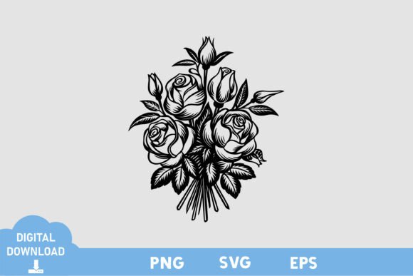 Floral Black and White Design 8 Graphics