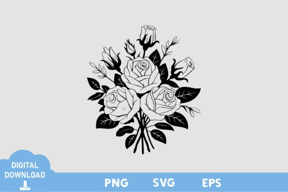 Floral Black and White Design 9: A Modern Graphic Asset for Minimalist Branding