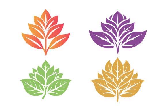 Floral Leaf Icon Vector Bundle Graphics for Print Materials Mockups