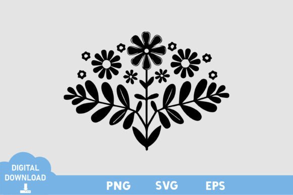 Flower, Floral Black White Design Graphics
