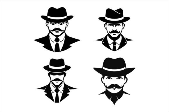 Gentleman Mustache Icon Bundle