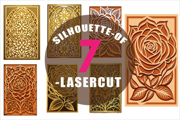 Gold Silhouette Decorative Graphics for Elegant Design
