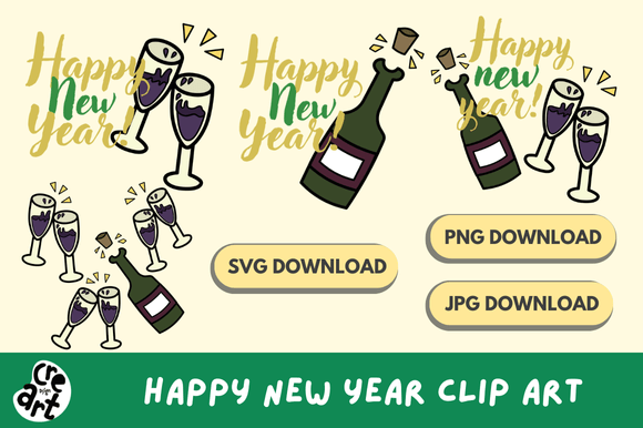 Happy New Year Graphics for Crafting