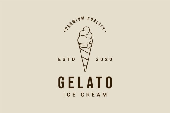 Ice Cream Logo Line Art for Clean Branding