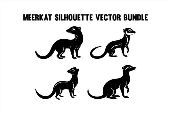 Meerkat Silhouette Vector Graphics for Print Materials Mockups