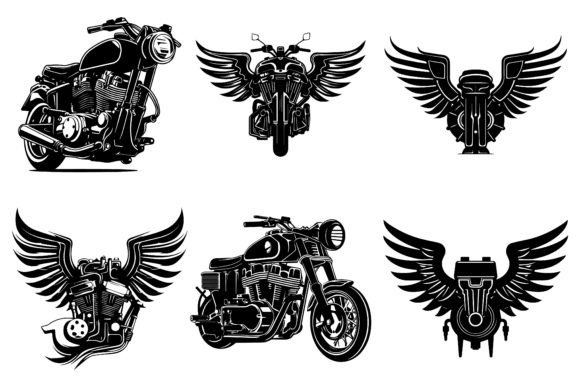 Motorbike Vector Silhouette Bundle Graphics for Crafting