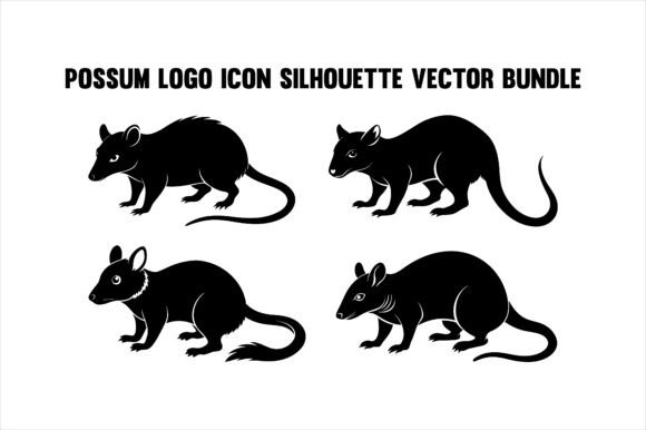 Possum Silhouette Logo Vector Bundle for Local Branding