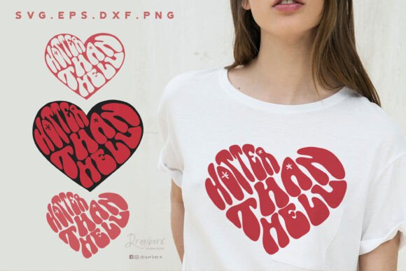 Retro Heart Sublimation Design Graphics for T-Shirt Marketing