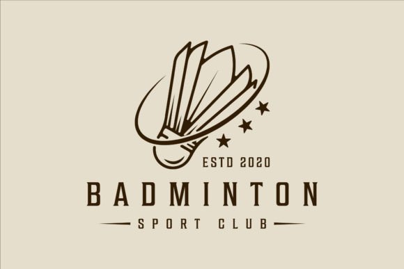 Shuttlecock of Badminton with Star Logo Graphics