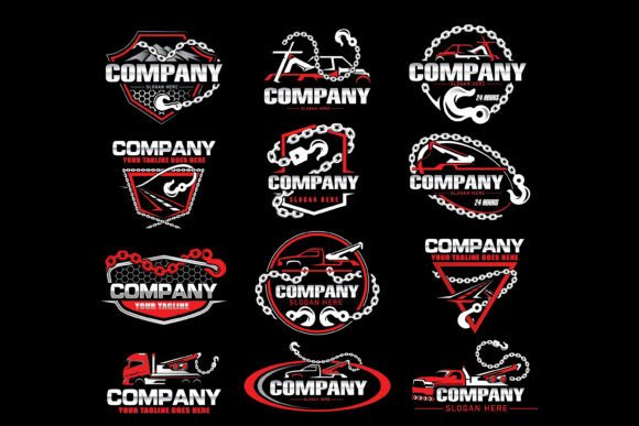 Towing Truck Logo Bundle Graphics