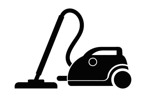 Vacuum Cleaner Silhouette Icon Vector