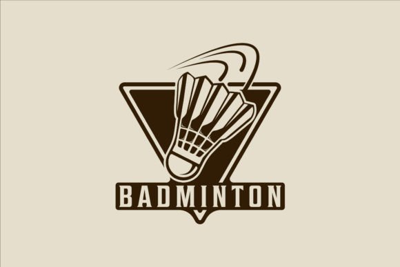 Vintage Badminton Shuttlecock Logo
