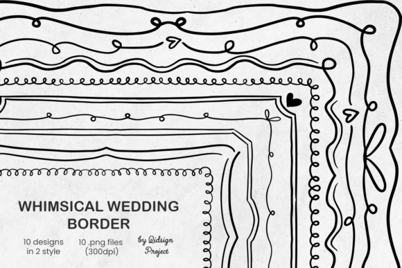 Whimsical Wedding Border for Creative Designers