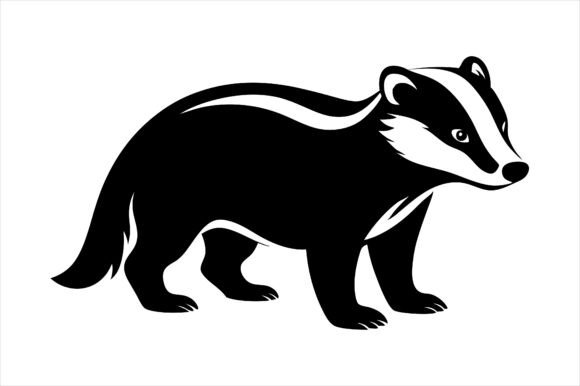 Wildlife Badger Icon Silhouette Vector