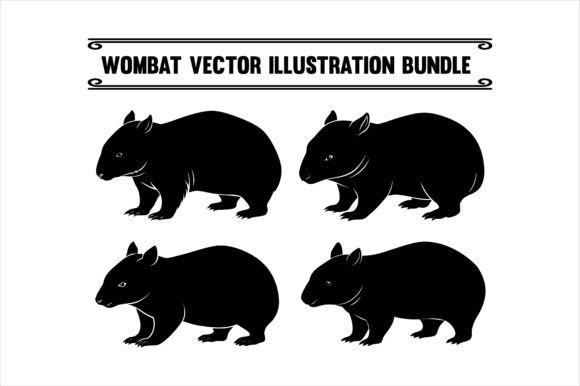 Wombat Vector Illustration Bundle